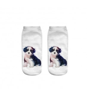 3D ponožky - psi bílá 18 - 20 cm